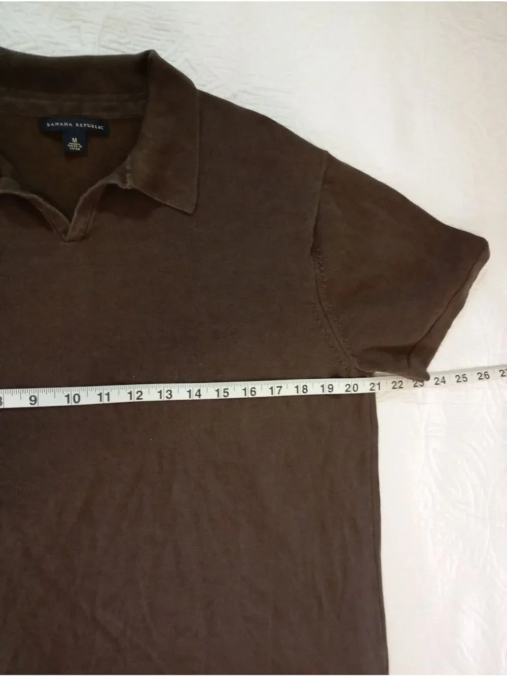 Banana Republic Mens Brown Silk-Cotton Polo Shirt Size M